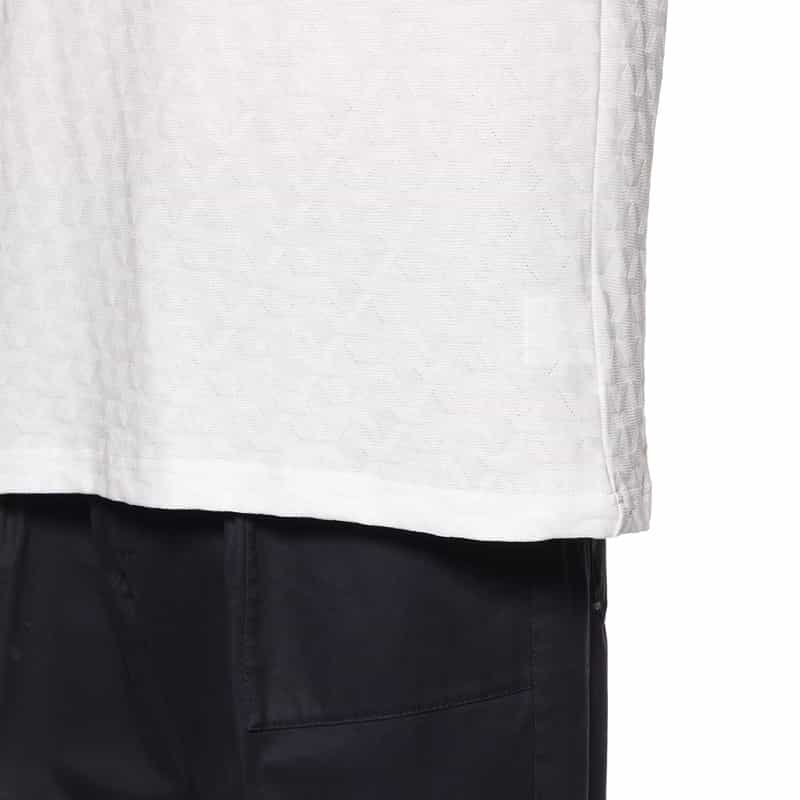 BARNEYS NEW YORK ジオメトリック柄ジャカード クルーネックTシャツ WHITE