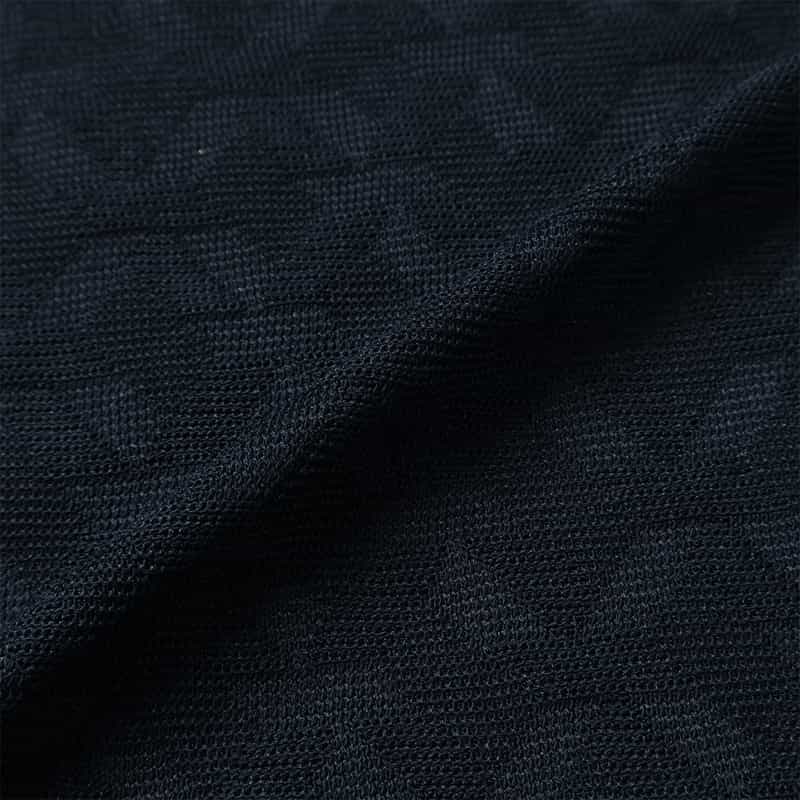 BARNEYS NEW YORK ジオメトリック柄ジャカード クルーネックTシャツ NAVY