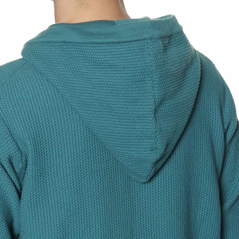 BARNEYS NEW YORK ジップアップ ワッフルニットパーカ GREEN