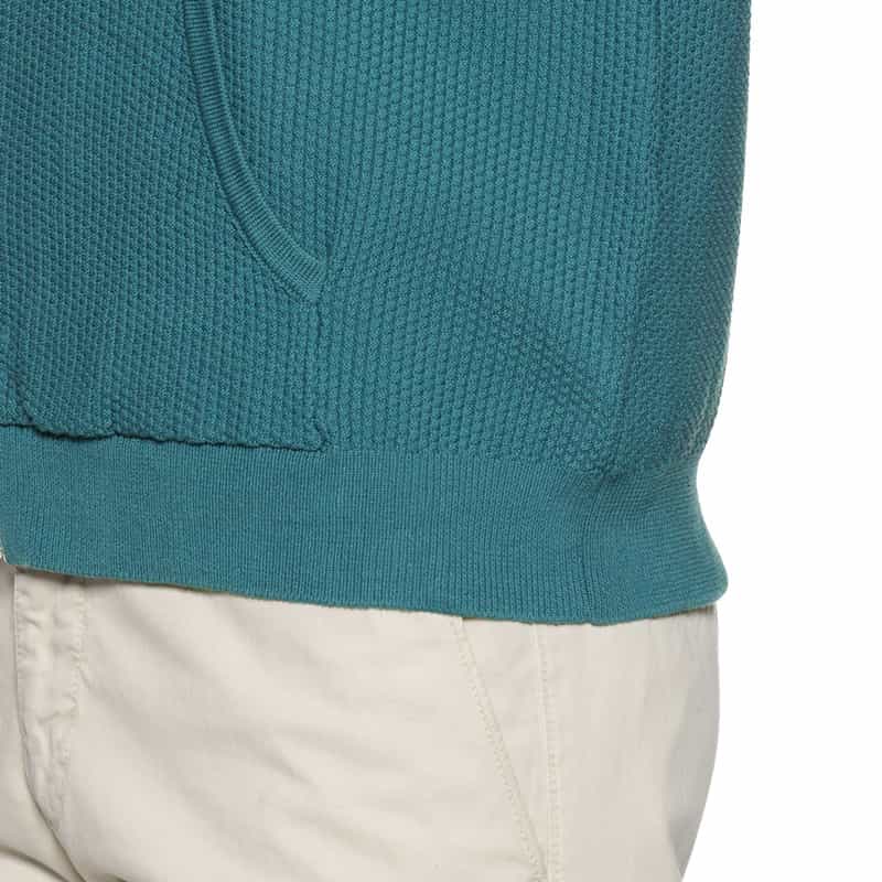 BARNEYS NEW YORK ジップアップ ワッフルニットパーカ GREEN