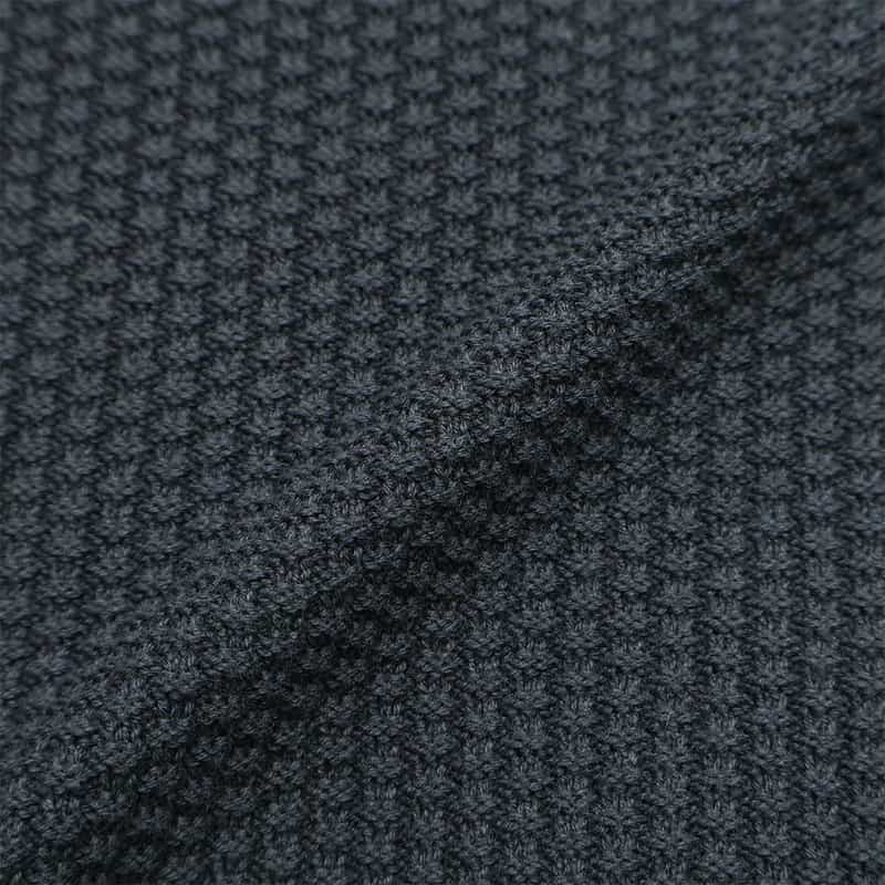 BARNEYS NEW YORK ジップアップ ワッフルニットパーカ NAVY