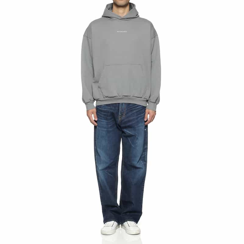 BALENCIAGA BALENCIAGA＜バレンシアガ＞ ロゴ入りスウェットフーディ GRAY