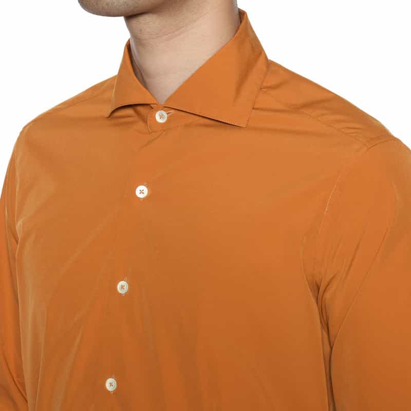 BARNEYS NEW YORK ウォッシャブル カッタウェイカラーシャツ ORANGE