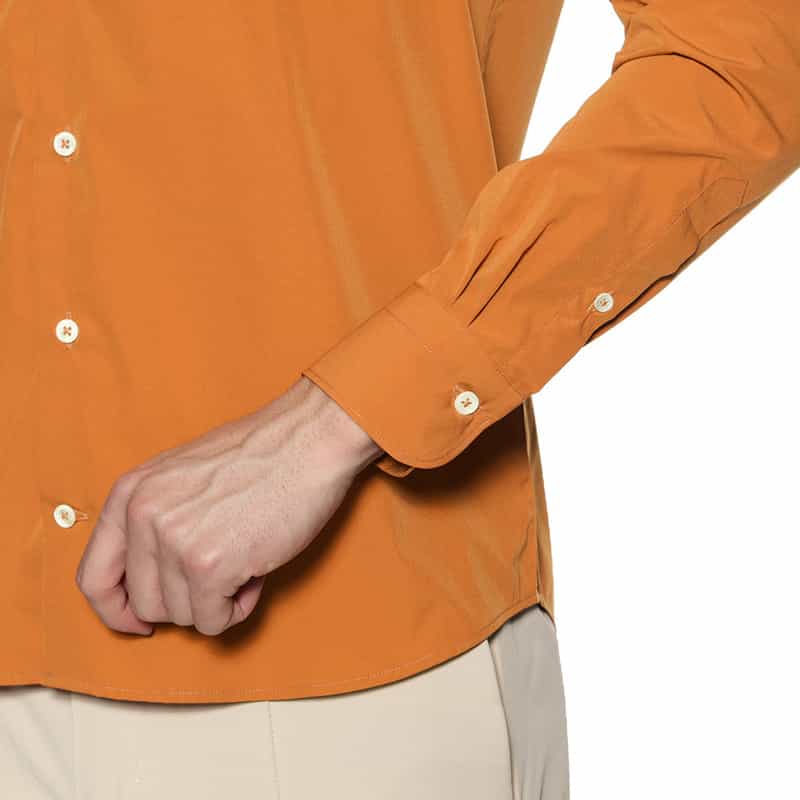 BARNEYS NEW YORK ウォッシャブル カッタウェイカラーシャツ ORANGE