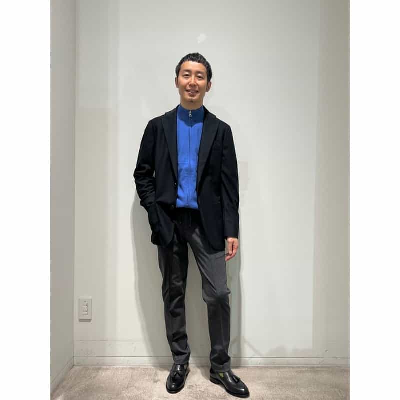 BARNEYS NEW YORK セットアップ ツイルジャージージャケット BLACK