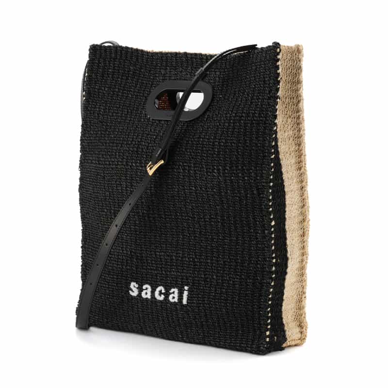 SACAI SACAI＜サカイ＞アバカ素材ショルダーバッグ BLACK