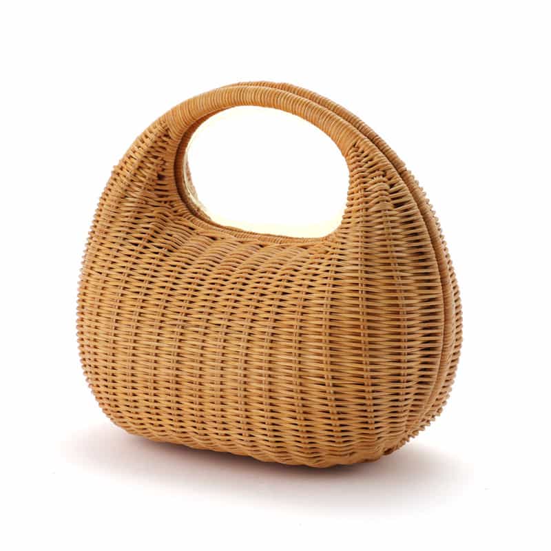 SACAI SACAI＜サカイ＞ラタン素材ラウンドハンドバッグ BEIGE