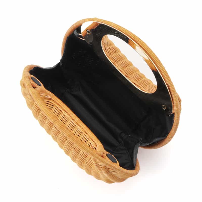 SACAI SACAI＜サカイ＞ラタン素材ラウンドハンドバッグ BEIGE