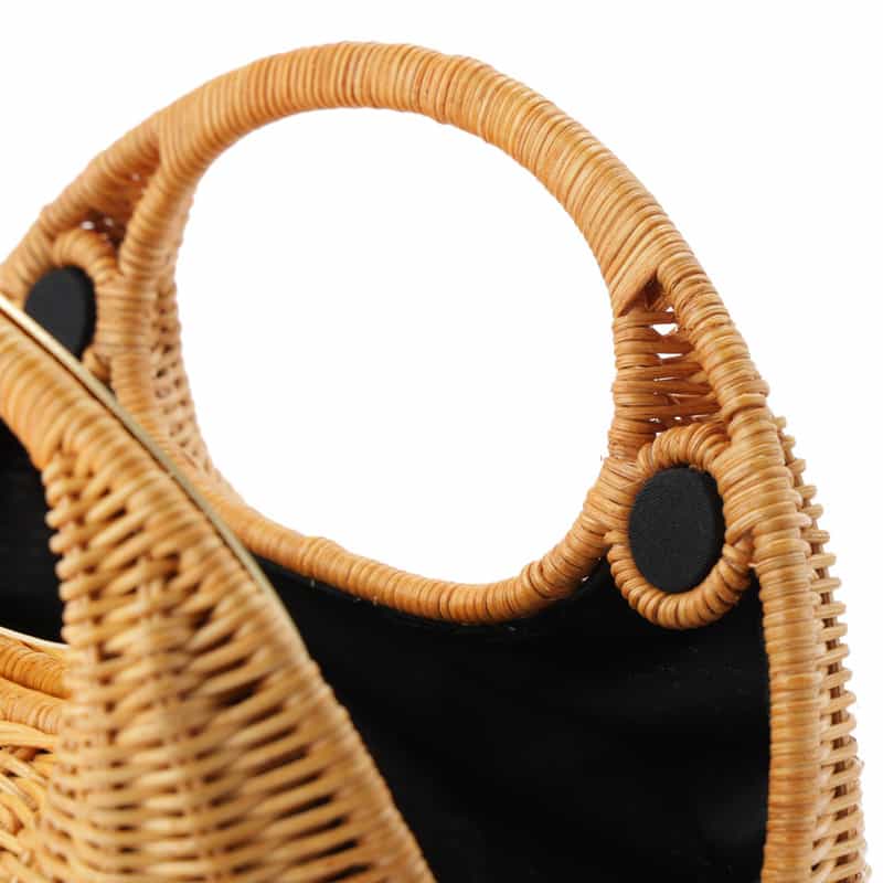 SACAI SACAI＜サカイ＞ラタン素材ラウンドハンドバッグ BEIGE