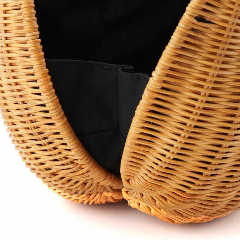 SACAI SACAI＜サカイ＞ラタン素材ラウンドハンドバッグ BEIGE