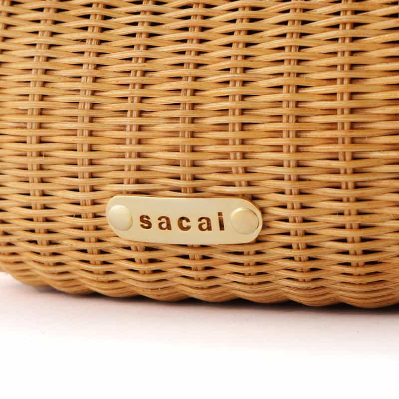 SACAI SACAI＜サカイ＞ラタン素材ラウンドハンドバッグ BEIGE