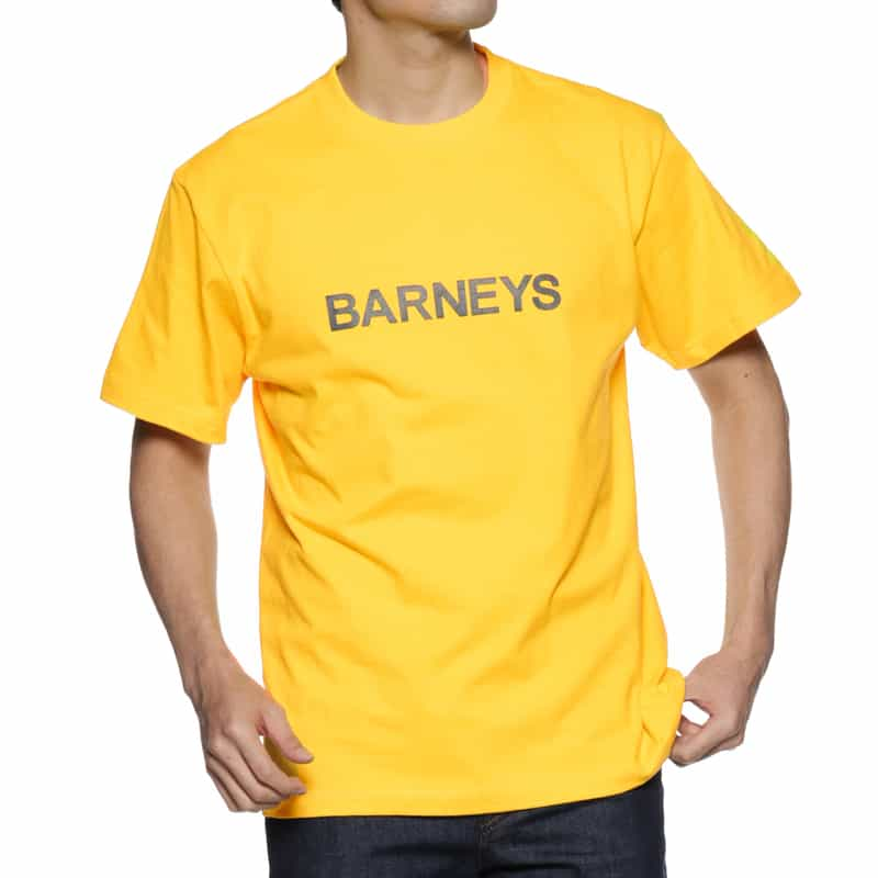 BARNEYS NEW YORK "BARNEYS" ロゴ入りハーフスリーブＴシャツ YELLOW