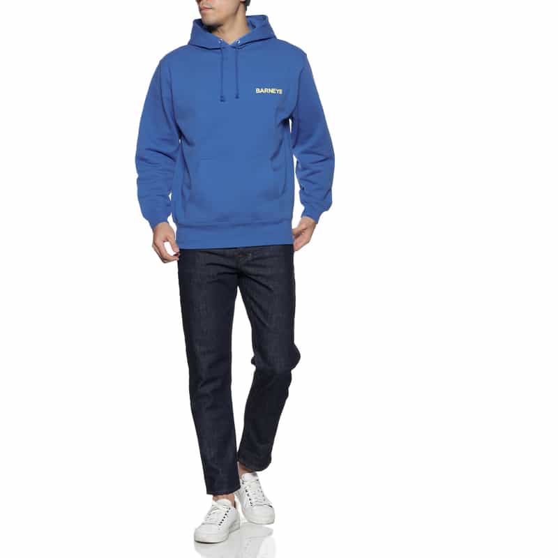 BARNEYS NEW YORK "BARNEYS" ロゴ入りスウェットフーディ BLUE
