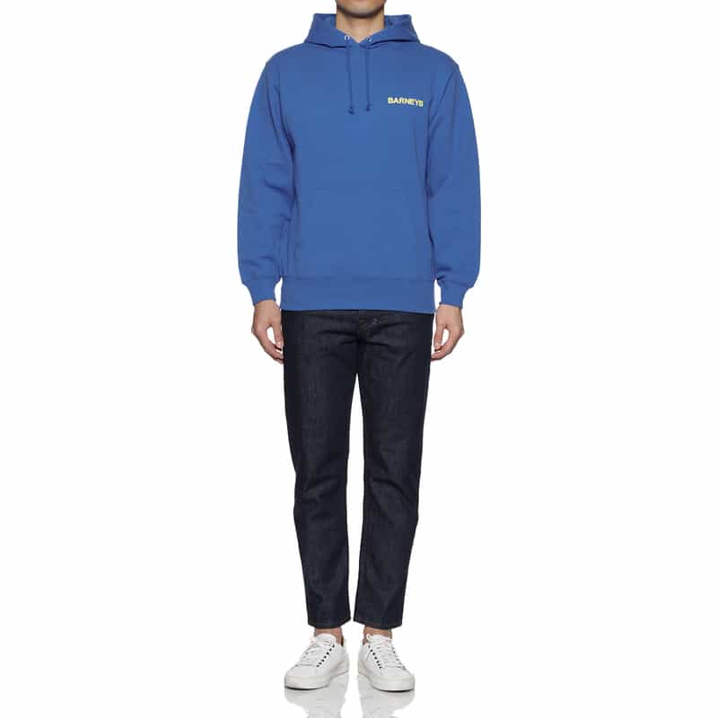BARNEYS NEW YORK "BARNEYS" ロゴ入りスウェットフーディ BLUE