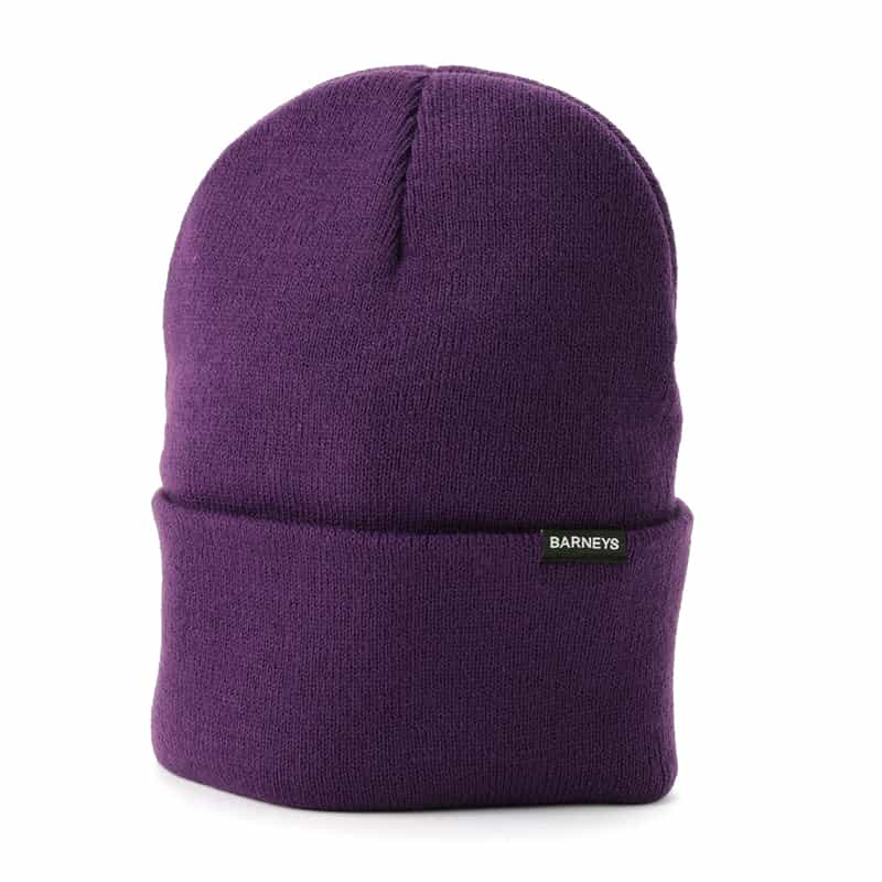 BARNEYS NEW YORK "BARNEYS" ロゴ入りニットキャップ PURPLE