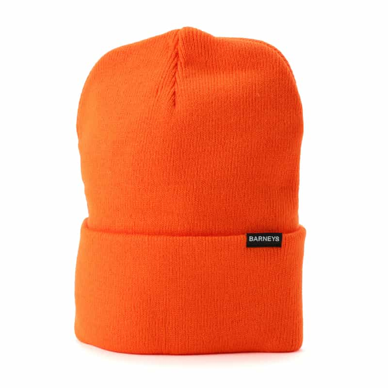 BARNEYS NEW YORK "BARNEYS" ロゴ入りニットキャップ ORANGE