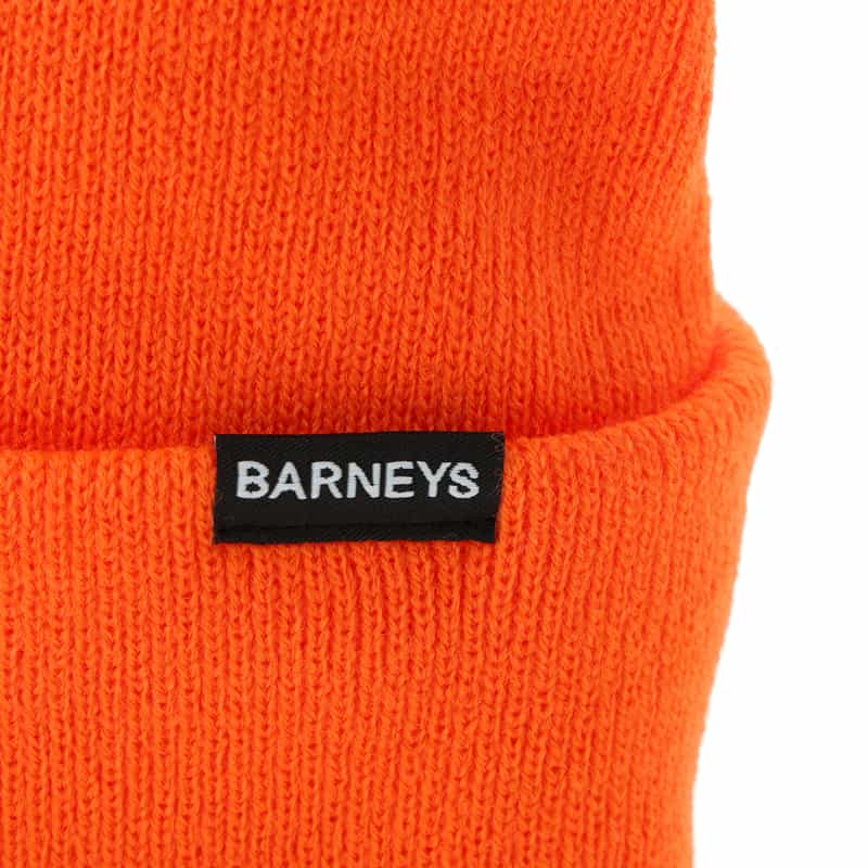 BARNEYS NEW YORK "BARNEYS" ロゴ入りニットキャップ ORANGE