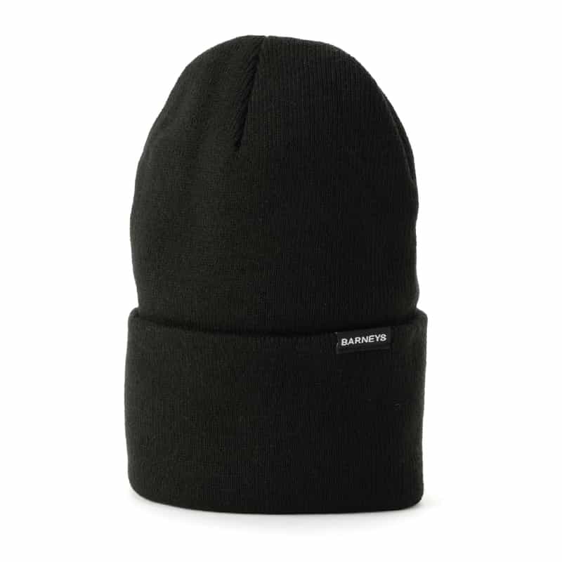 BARNEYS NEW YORK "BARNEYS" ロゴ入りニットキャップ BLACK