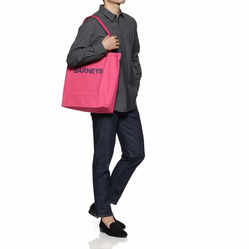 BARNEYS NEW YORK "BARNEYS" ロゴ入りトートバッグ（L） PINK