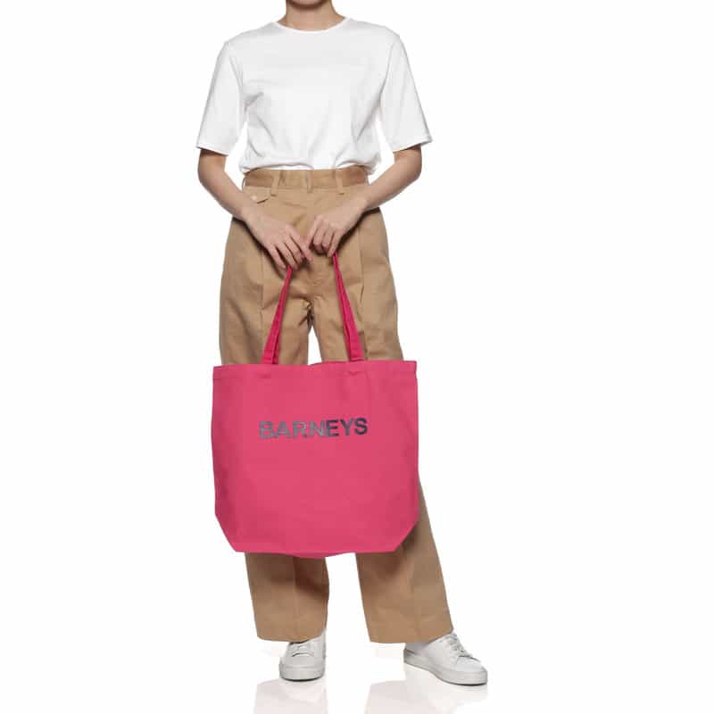 BARNEYS NEW YORK "BARNEYS" ロゴ入りトートバッグ（L） PINK