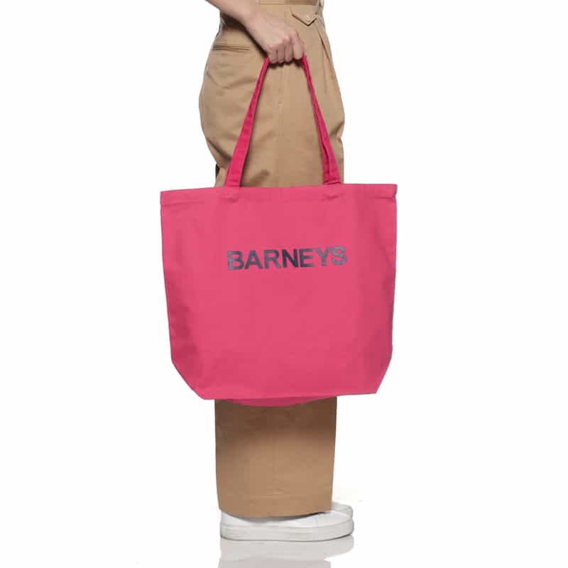 BARNEYS NEW YORK "BARNEYS" ロゴ入りトートバッグ（L） PINK