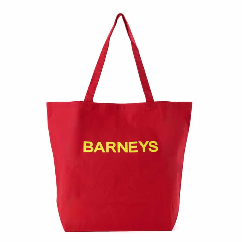 BARNEYS NEW YORK "BARNEYS" ロゴ入りトートバッグ（L） RED