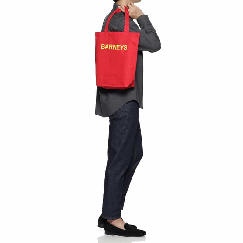 BARNEYS NEW YORK "BARNEYS" ロゴ入りトートバッグ（M） RED