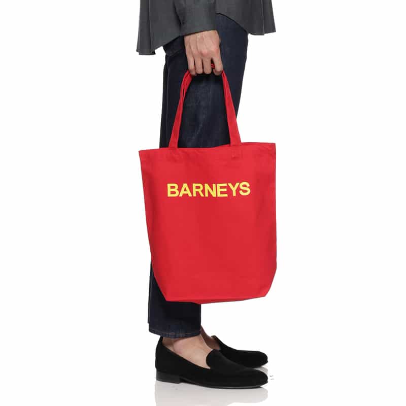 BARNEYS NEW YORK "BARNEYS" ロゴ入りトートバッグ（M） RED