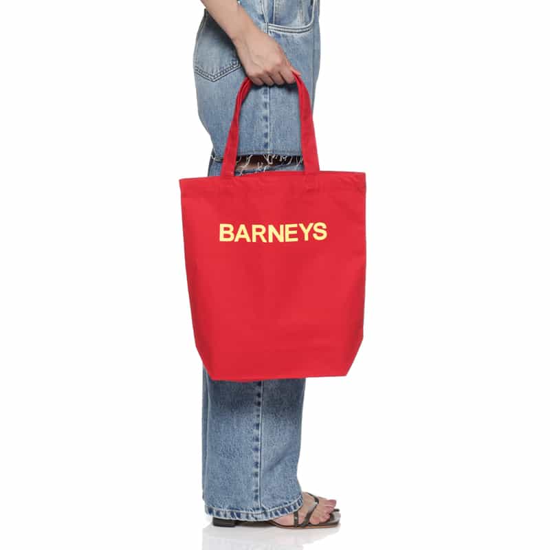 BARNEYS NEW YORK "BARNEYS" ロゴ入りトートバッグ（M） RED