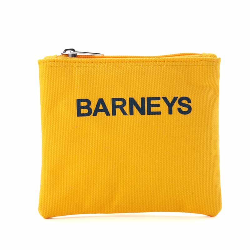 BARNEYS NEW YORK "BARNEYS" ロゴ入りポーチ（S） YELLOW
