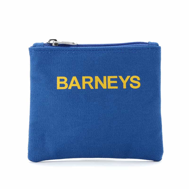 BARNEYS NEW YORK "BARNEYS" ロゴ入りポーチ（S） BLUE