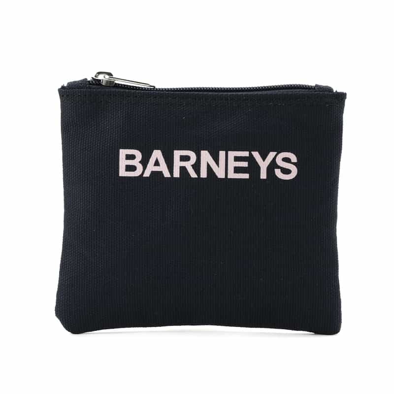 BARNEYS NEW YORK "BARNEYS" ロゴ入りポーチ（S） NAVY
