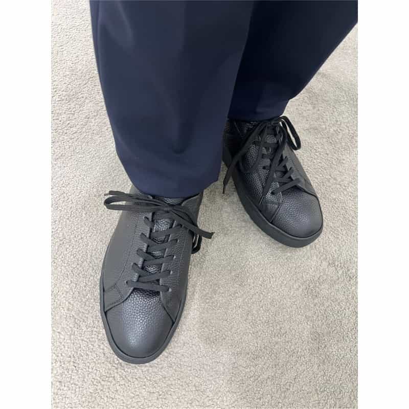 BARNEYS NEW YORK レースアップ レザードレススニーカー BLACK