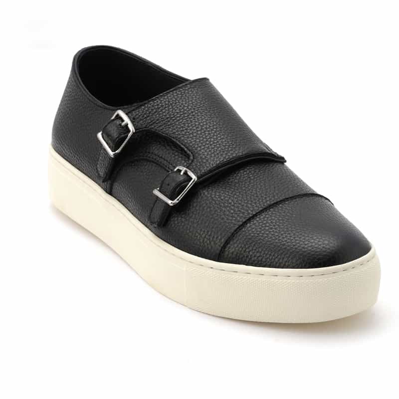 BARNEYS NEW YORK ダブルモンクストラップ レザードレススニーカー MULTI COLOR