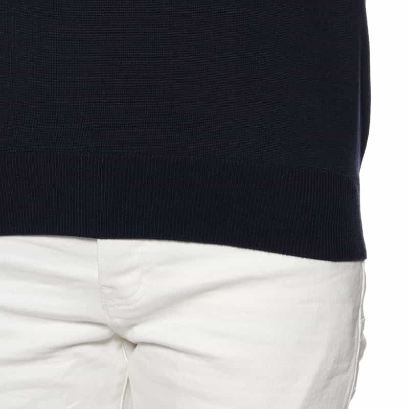 BARNEYS NEW YORK "BARNEYS" ロゴ入りニットプルオーバー(ウィメンズサイズ) NAVY