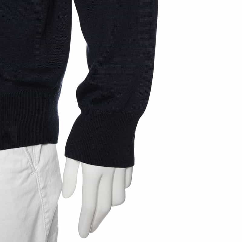 BARNEYS NEW YORK "BARNEYS" ロゴ入りニットプルオーバー(メンズサイズ) NAVY