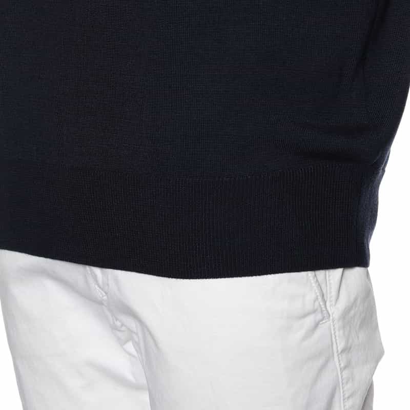 BARNEYS NEW YORK "BARNEYS" ロゴ入りニットプルオーバー(メンズサイズ) NAVY