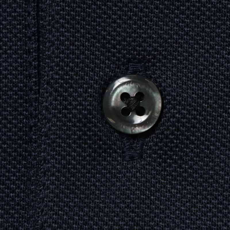 BARNEYS NEW YORK シーアイランドコットン ドライ鹿の子ポロシャツ NAVY