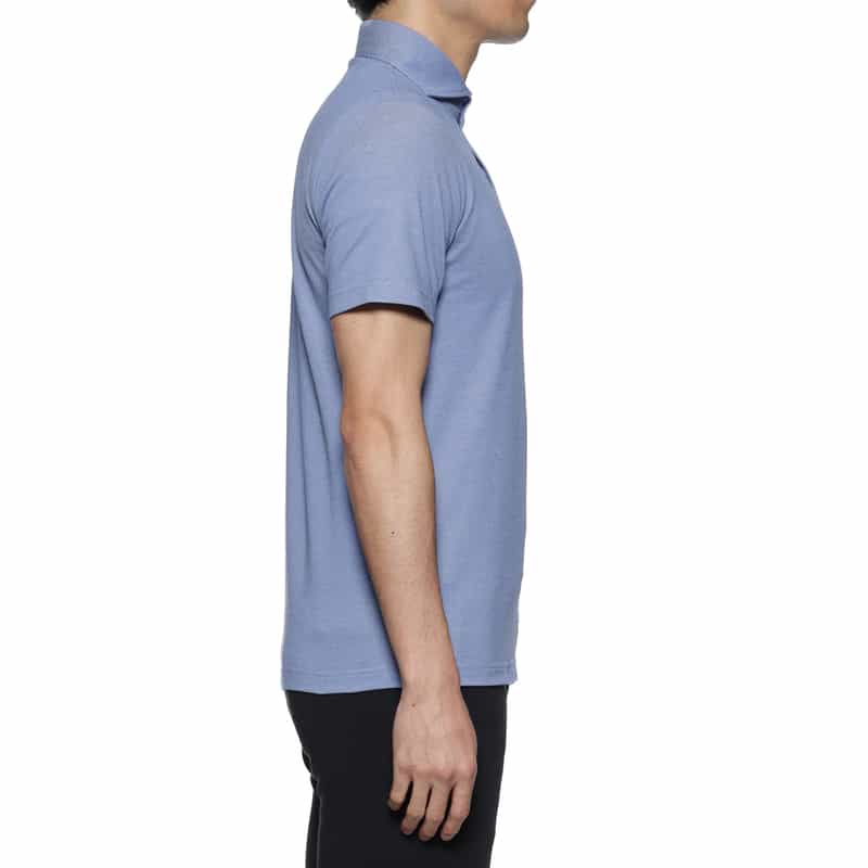 BARNEYS NEW YORK シーアイランドコットン ドライ鹿の子ポロシャツ LT BLUE