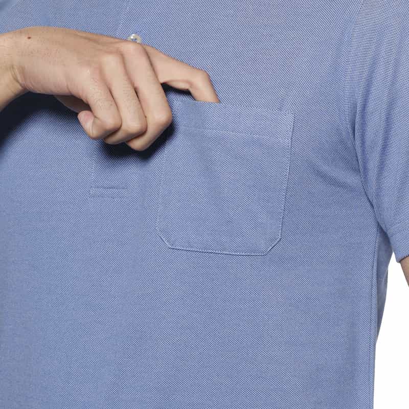 BARNEYS NEW YORK シーアイランドコットン ドライ鹿の子ポロシャツ LT BLUE