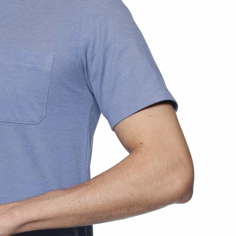 BARNEYS NEW YORK シーアイランドコットン ドライ鹿の子ポロシャツ LT BLUE