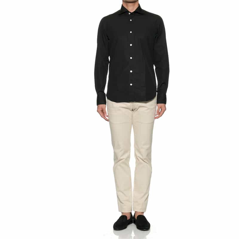 FINAMORE FINAMORE＜フィナモレ＞レギュラーカラーシャツ BLACK