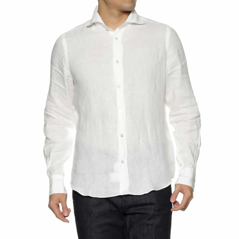 FINAMORE FINAMORE＜フィナモレ＞リネンシャツ"PANTELLERIA" WHITE