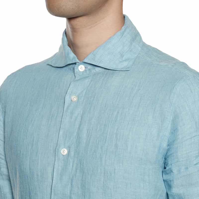 FINAMORE FINAMORE＜フィナモレ＞リネンシャツ"PANTELLERIA" BLUE