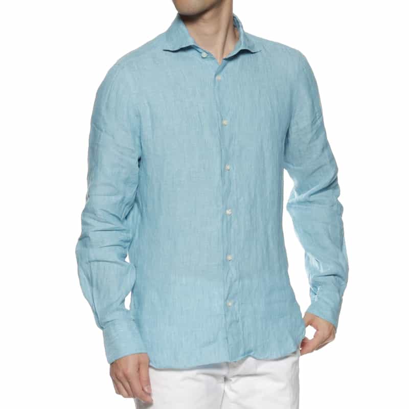 FINAMORE FINAMORE＜フィナモレ＞リネンシャツ"PANTELLERIA" BLUE