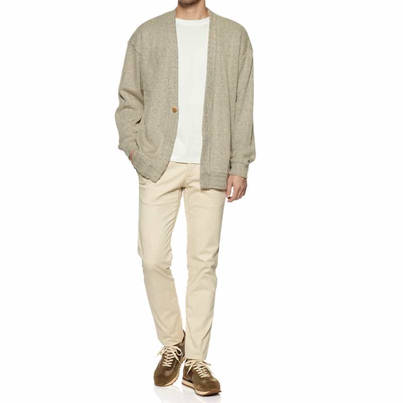 BARNEYS NEW YORK ローゲージ鹿の子素材ニットカーディガン BEIGE