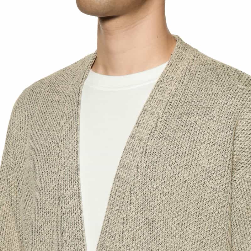 BARNEYS NEW YORK ローゲージ鹿の子素材ニットカーディガン BEIGE