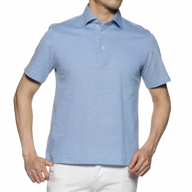 GUY ROVER GUY ROVER＜ギ ローバー＞コットン鹿の子ポロシャツ LIGHT BLUE