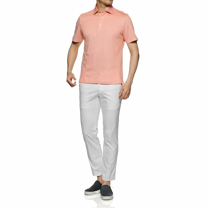 GUY ROVER GUY ROVER＜ギ ローバー＞コットン鹿の子ポロシャツ ORANGE