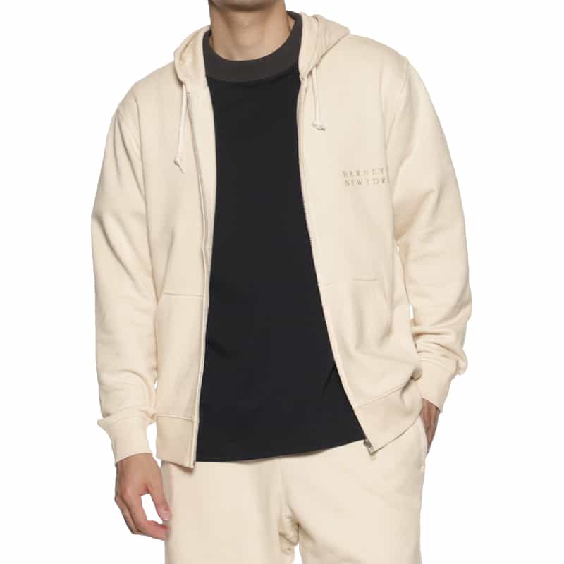 BARNEYS NEW YORK ロゴ入りスエットジップパーカー BEIGE